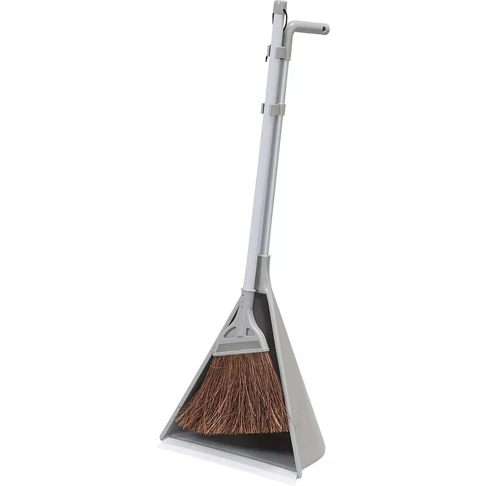 MonotaRO Broom Dustpan Set, Stand Type Gray Broom: 26 mm, dustpan: 210 mm Length, Red Fern (1 Kit)