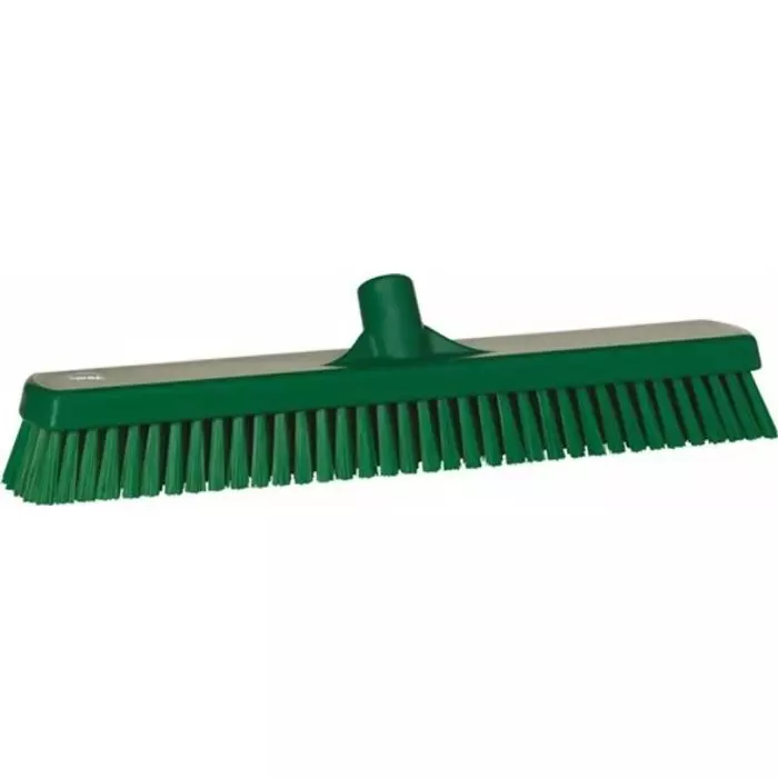 VIKAN Broom Green With Polyester, Polypropylene & Stainless Steel Bristles for Multipurpose Cleaning, 70622