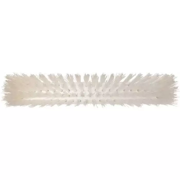 VIKAN Broom White With Polyester, Polypropylene & Stainless Steel Bristles for Food Industry Wet Floors, 29209
