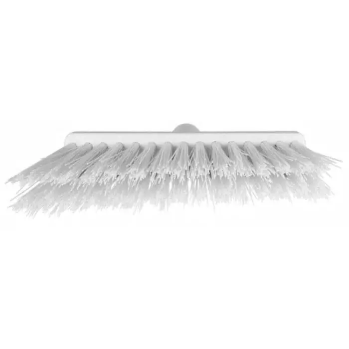 VIKAN Broom White With Polyester, Polypropylene & Stainless Steel Bristles for Food Industry Wet Floors, 29146