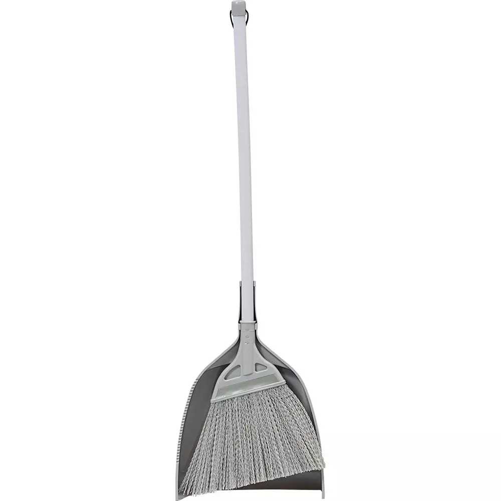 MonotaRO Broom Dustpan Set Gray Broom: 26 mm, dustpan: 55 mm Length, Synthetic fibers (1 Kit)