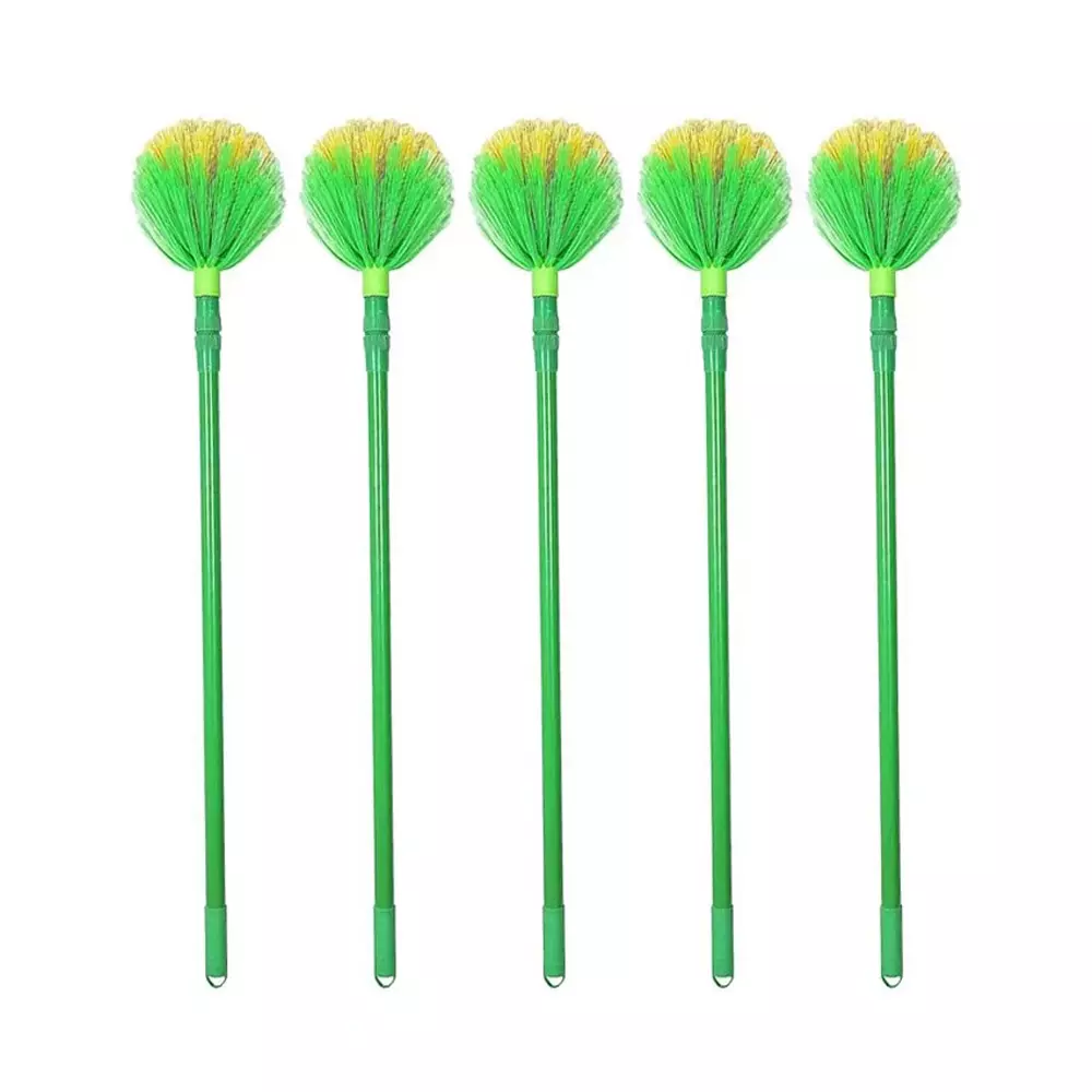 GENERIC Round Ceiling Broom Color May Vary Extendable Size Upto 143 cm Plastic and Metal Body, (Pack of 5)