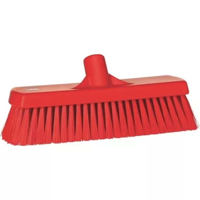 VIKAN Broom Red With Polyester, Polypropylene & Stainless Steel Bristles for General Purpose, 70684