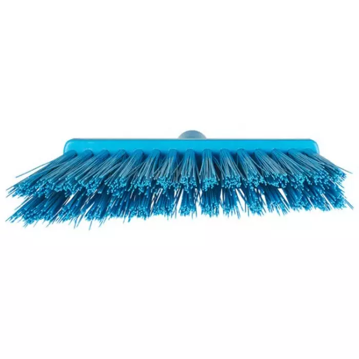VIKAN Broom Red With Polyester, Polypropylene & Stainless Steel Bristles for Food Industry Wet Floors, 29144