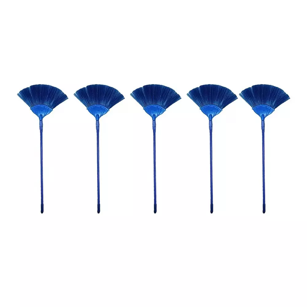 GENERIC Flat Ceiling Broom Color May Vary Extendable Size Upto 170 cm Plastic and Metal Body, (Pack of 5)