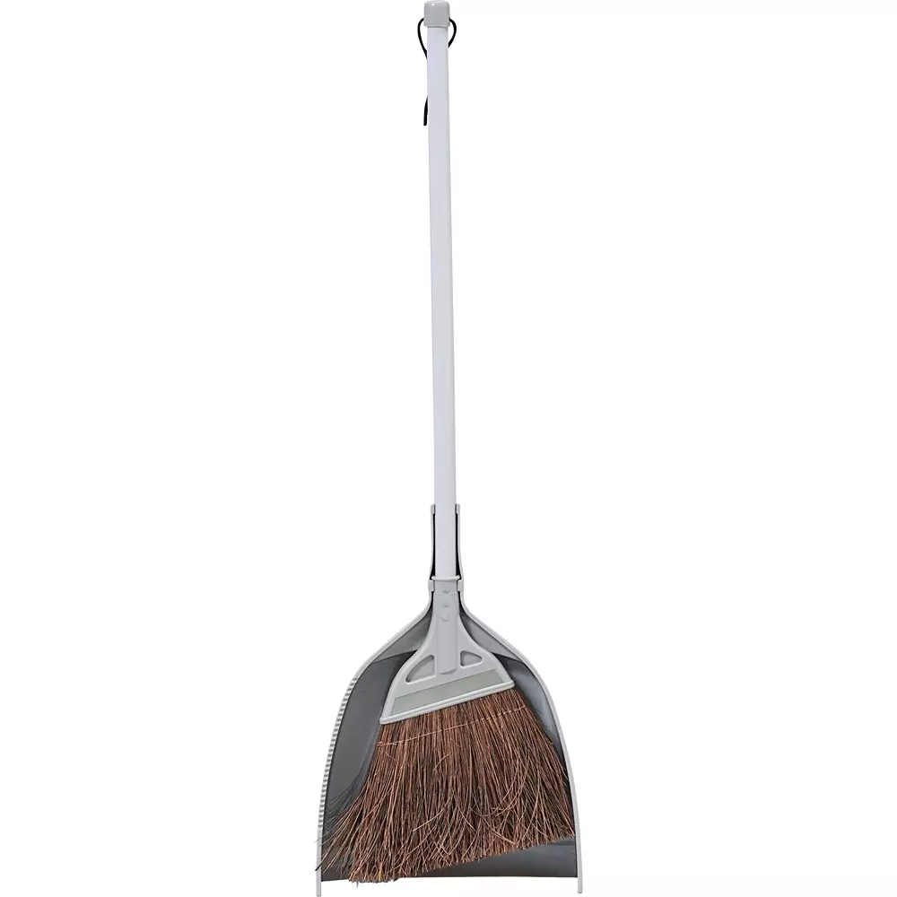 MonotaRO Broom Dustpan Set Gray Broom: 26 mm, dustpan: 55 mm Length, Red Fern (1 Kit)