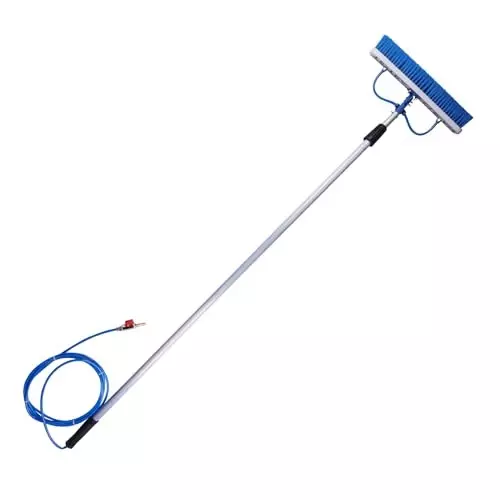 TetraClean Solar Panel Cleaning Brush Soft Nylon Bristles with Aluminium Handle Blue 3 m Long