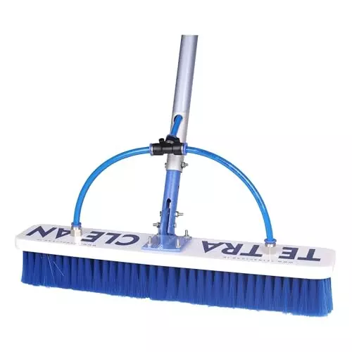 TetraClean Solar Panel Cleaning Brush Soft Nylon Bristles with Aluminium Handle Blue 3 m Long