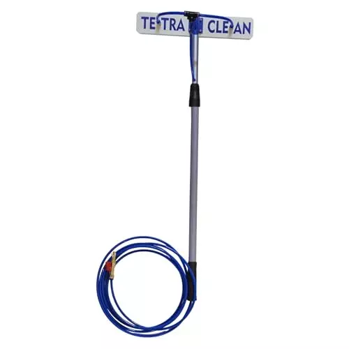 TetraClean Solar Panel Cleaning Brush Soft Nylon Bristles with Aluminium Handle Blue 3 m Long