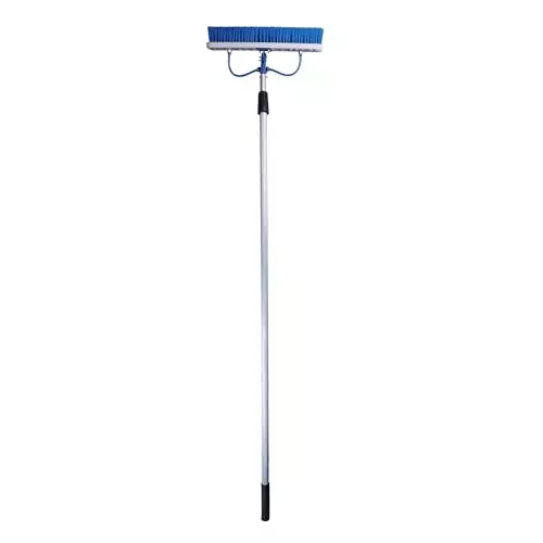TetraClean Solar Panel Cleaning Brush Soft Nylon Bristles with Aluminium Handle Blue 3 m Long