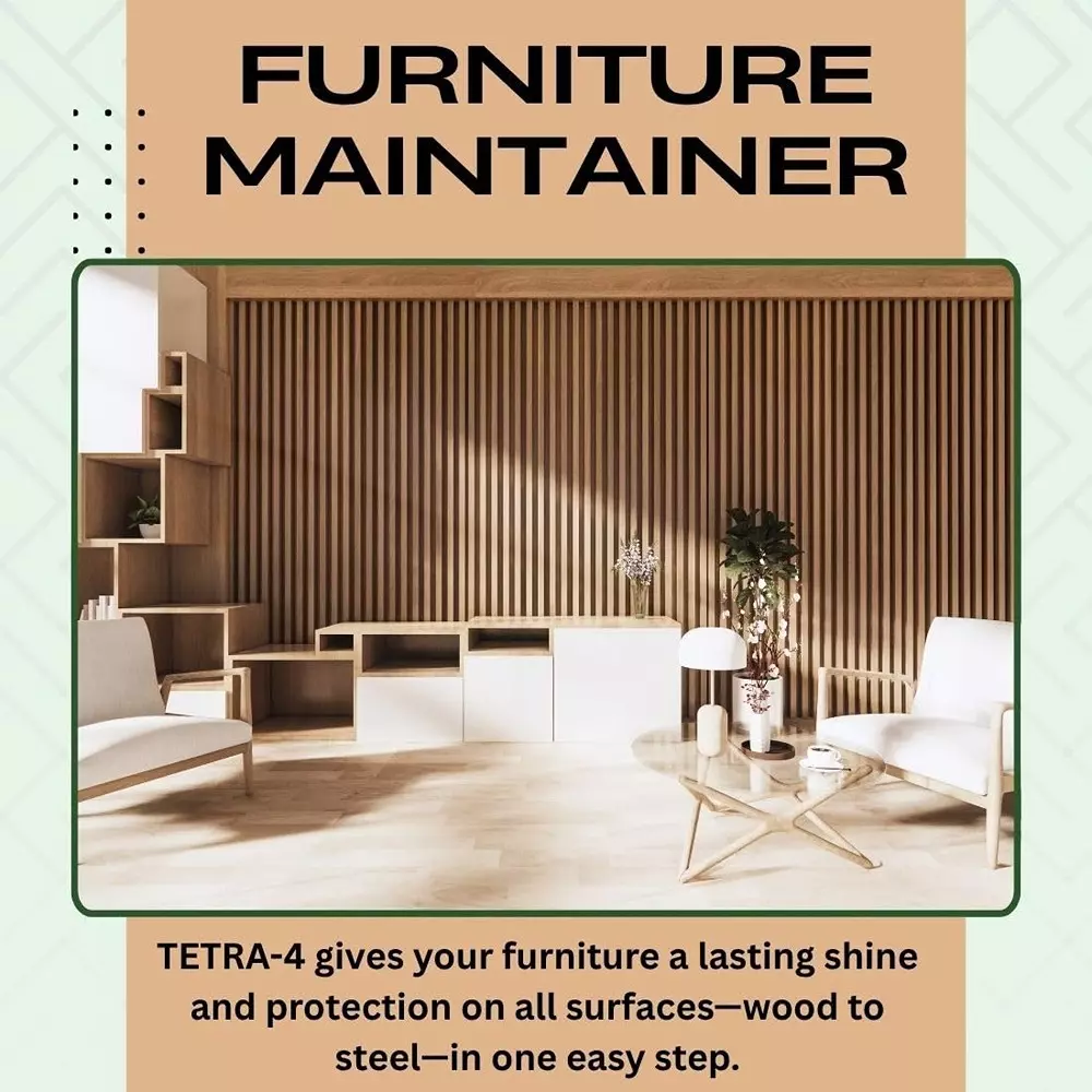 TetraClean 5 L Furniture Maintainer Polish Fresh Scent for Wood, Leather, Steel, Laminate & Plastic, Tetra_4