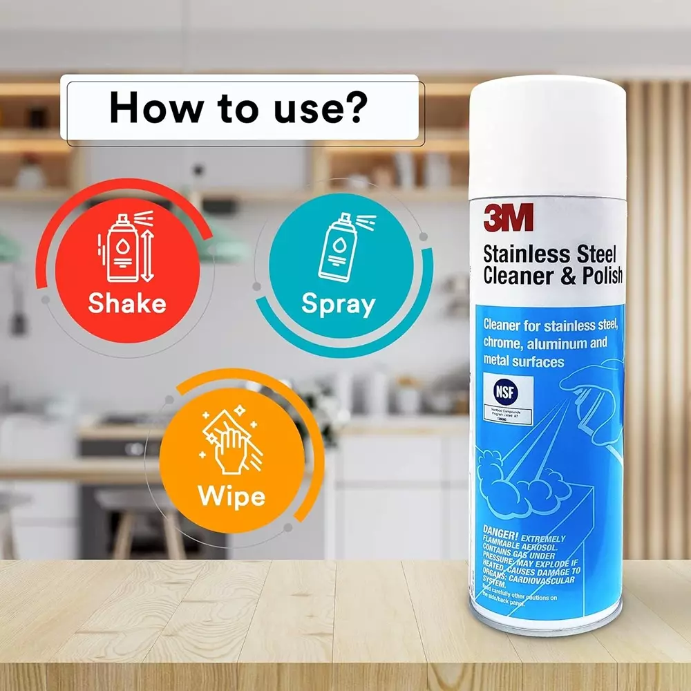 3M Stainless Steel Cleaner & Polish 621 ml Aerosol Form Citrus