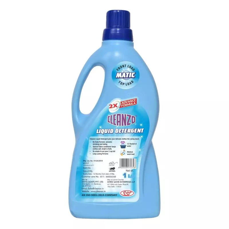 Cleanzo UltraWash Liquid Detergent 1 L Grapefruit Fragrance For Top Load & Front Load Washing Machines