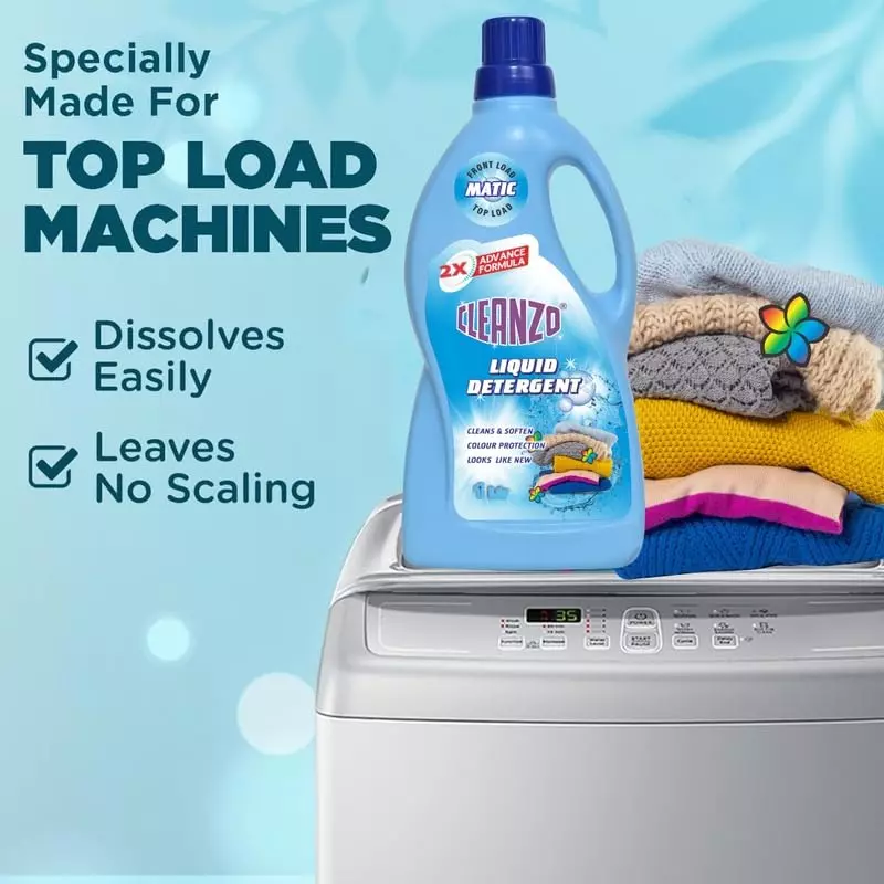 Cleanzo UltraWash Liquid Detergent 1 L Grapefruit Fragrance For Top Load & Front Load Washing Machines