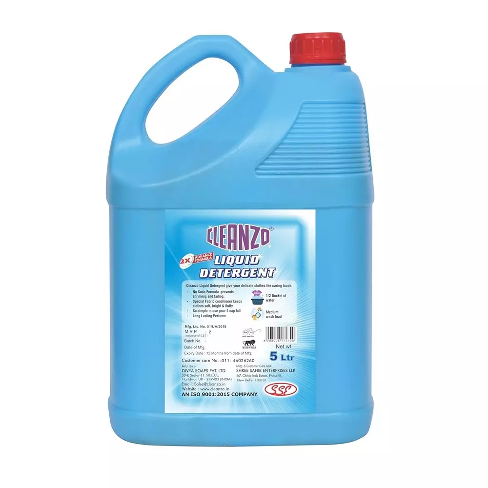 Cleanzo Liquid Detergent 5 L Detergent Fragrance For Top & Front Load Washing Machines