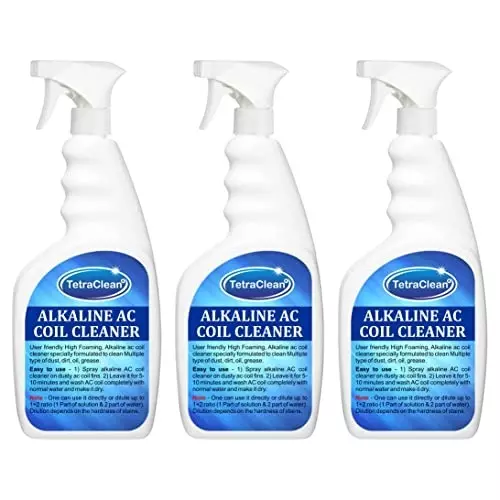 TetraClean Alkaline-Based AC Coil Cleaner 500 ml Unscented High Foaming, Residue Free for Aluminum & Copper Coils (Pack of 3)