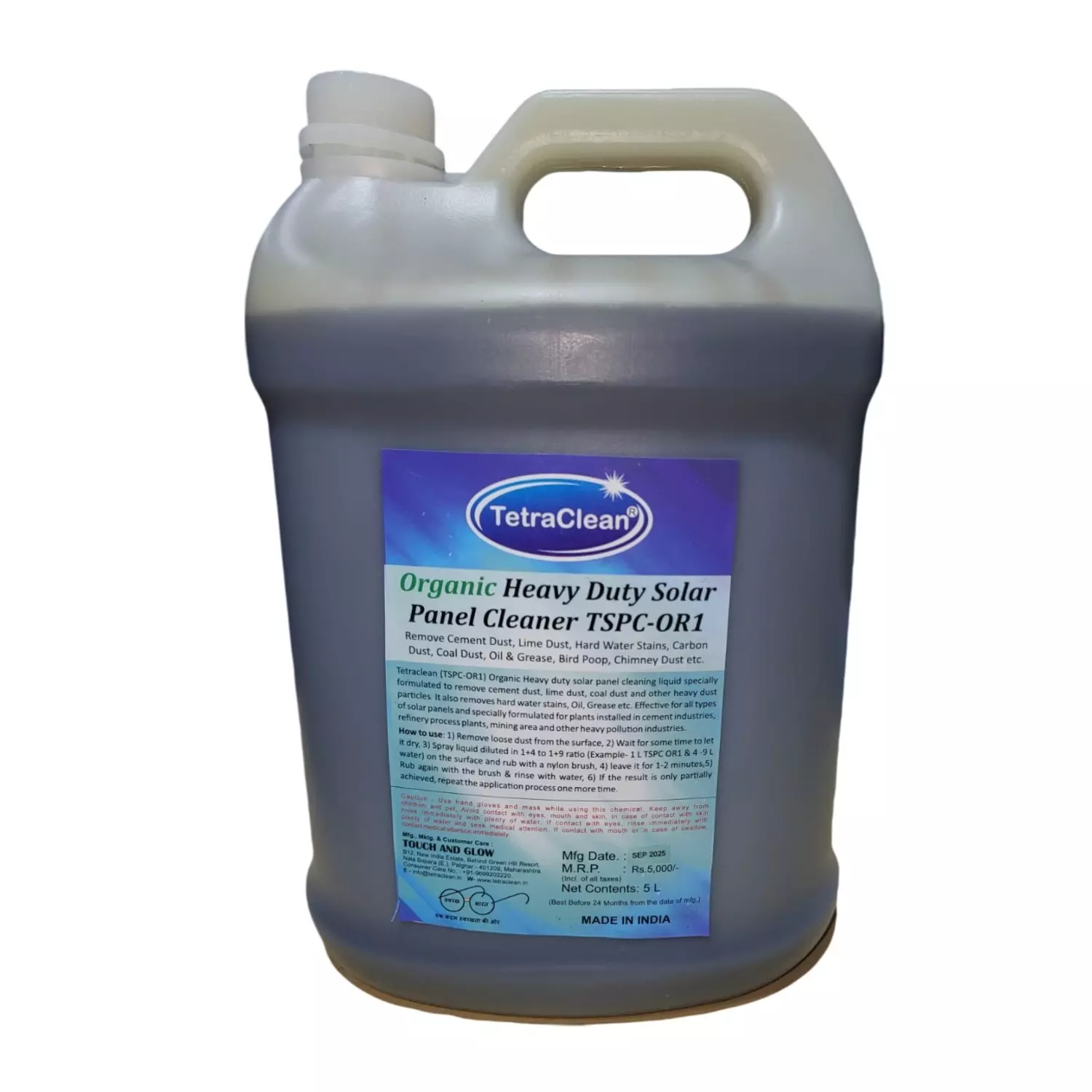 TetraClean 5 L Liquid Heavy Duty Solar Panel Cleaner