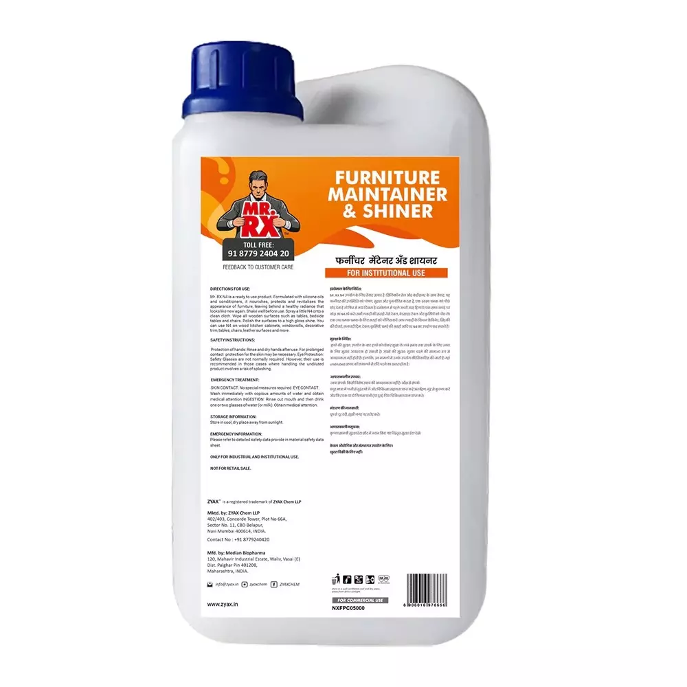Mr. RX N4 Furniture Maintainer & Shiner 5 L Can Liquid Fresh for Wooden Cabinet, Chair, Table