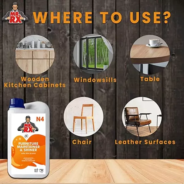 Mr. RX N4 Furniture Maintainer & Shiner 5 L Can Liquid Fresh for Wooden Cabinet, Chair, Table
