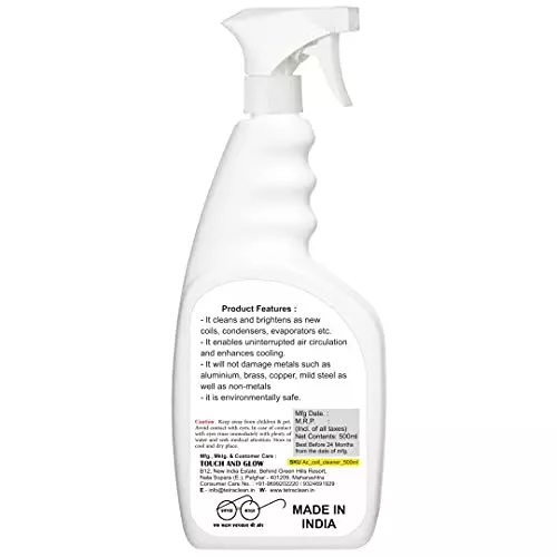 TetraClean Alkaline-Based AC Coil Cleaner 500 ml Unscented High Foaming, Residue Free for Aluminum & Copper Coils (Pack of 6)
