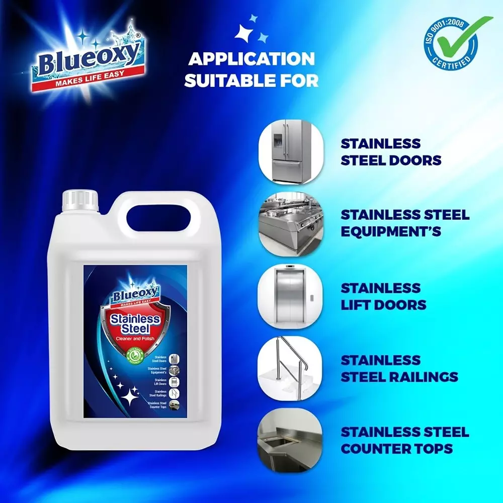 BLUEOXY Inox Cleaner & Polish 5 L Capacity Unscented For Stainless Steel Products