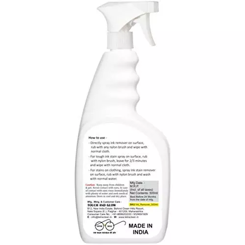 TetraClean Pen Ink and Marker Stain Remover 500 ml High Efficiency Non-Toxic for Carpet, Upholstery, Clothing, Wall and More