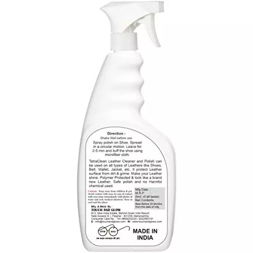 TetraClean Shoe Polish Spray 500 ml for Leather, Nubuck, Synthetic Leather
