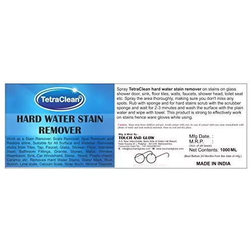 TetraClean Hard Water Stain Lime, Rust, Calcium Remover 1 L Fragrance Free