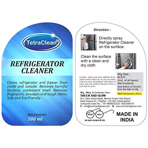 TetraClean Multipurpose Refrigerator Cleaner, Shiner and Stain Remover 500 ml Fragrance Free
