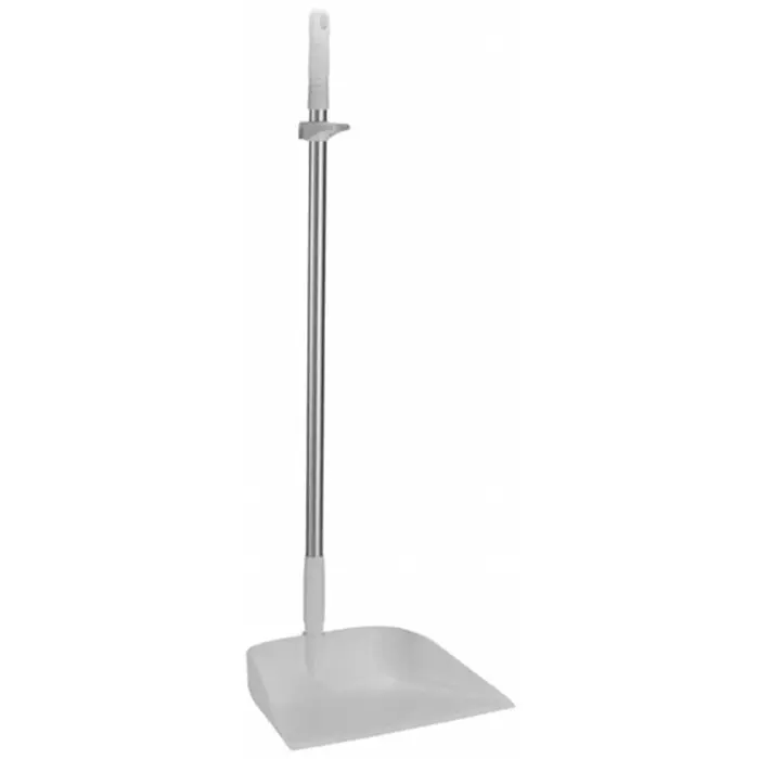 VIKAN Dust Pan Polypropylene White with Anodised Aluminium Handle for Cleaning, 56625