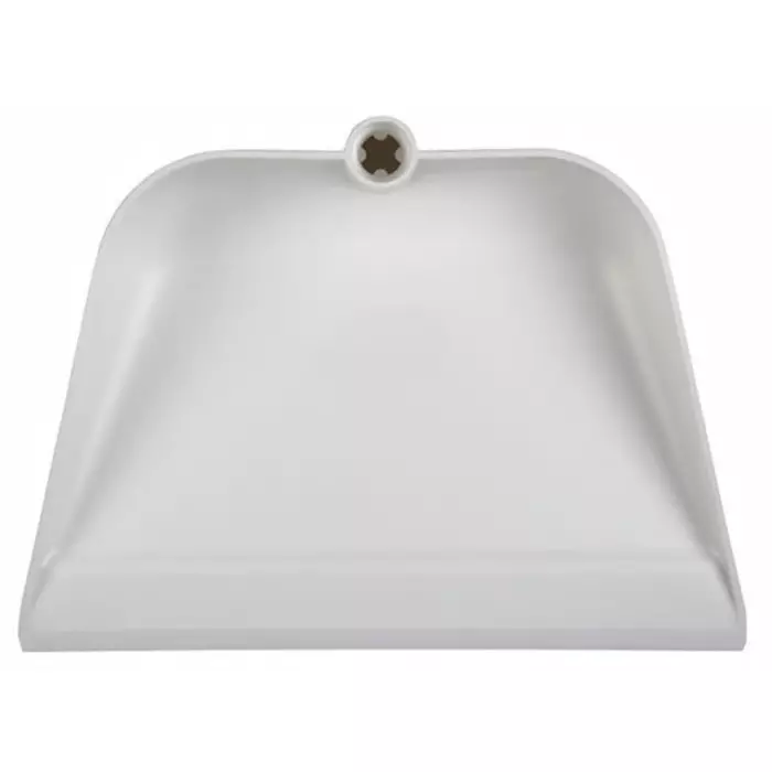 VIKAN Dust Pan Polypropylene White with Anodised Aluminium Handle for Cleaning, 56625