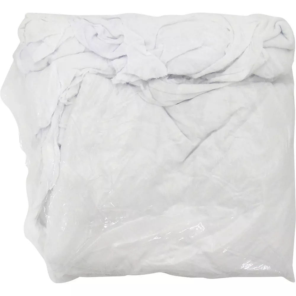 MonotaRO White Knitted Fabric Used Fabric with Dimensions Cm About 30-60 square, 9163655 (Pack of 1 Kg)