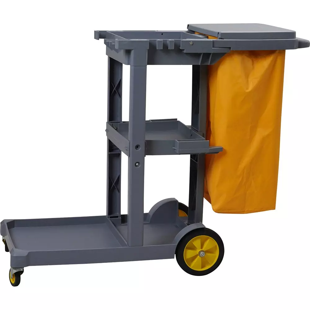 MonotaRO Building Maintenance Cart with Allowable Load Kg Lower tray surface: 30 Upper/middle tray surface: 10 Bag part: 10, 033GGX