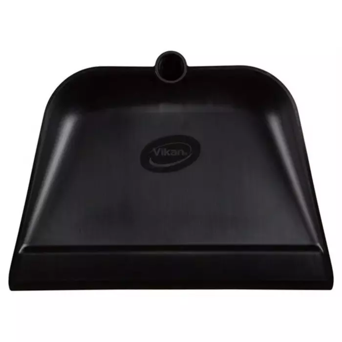 VIKAN Dust Pan Polypropylene Black with Anodised Aluminium Handle for Cleaning, 56629