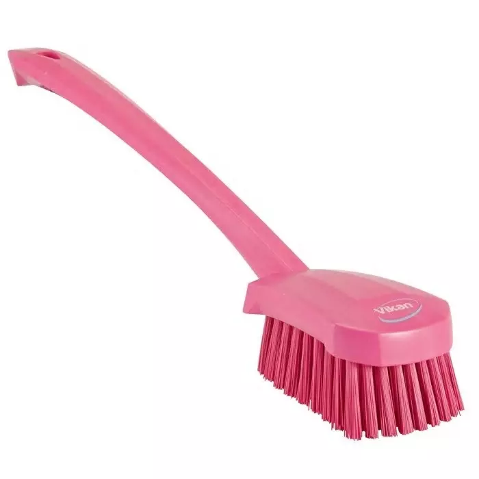 VIKAN Scrubbing Brush PET Hard 36 mm Bristle Length Pink, 41861
