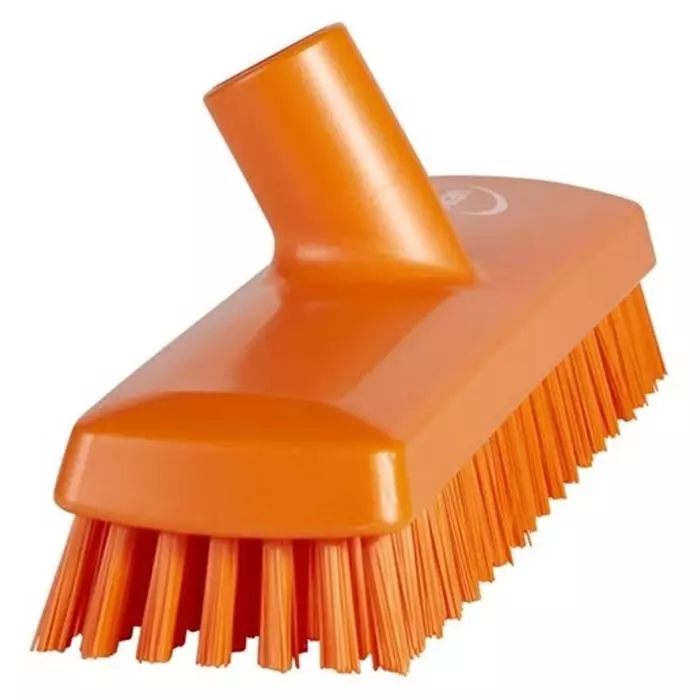 VIKAN Bristle Deck Brush Orange 24 mm Bristle Very Hard Polyester, Polypropylene, Stainless Steel Bristle, 70417