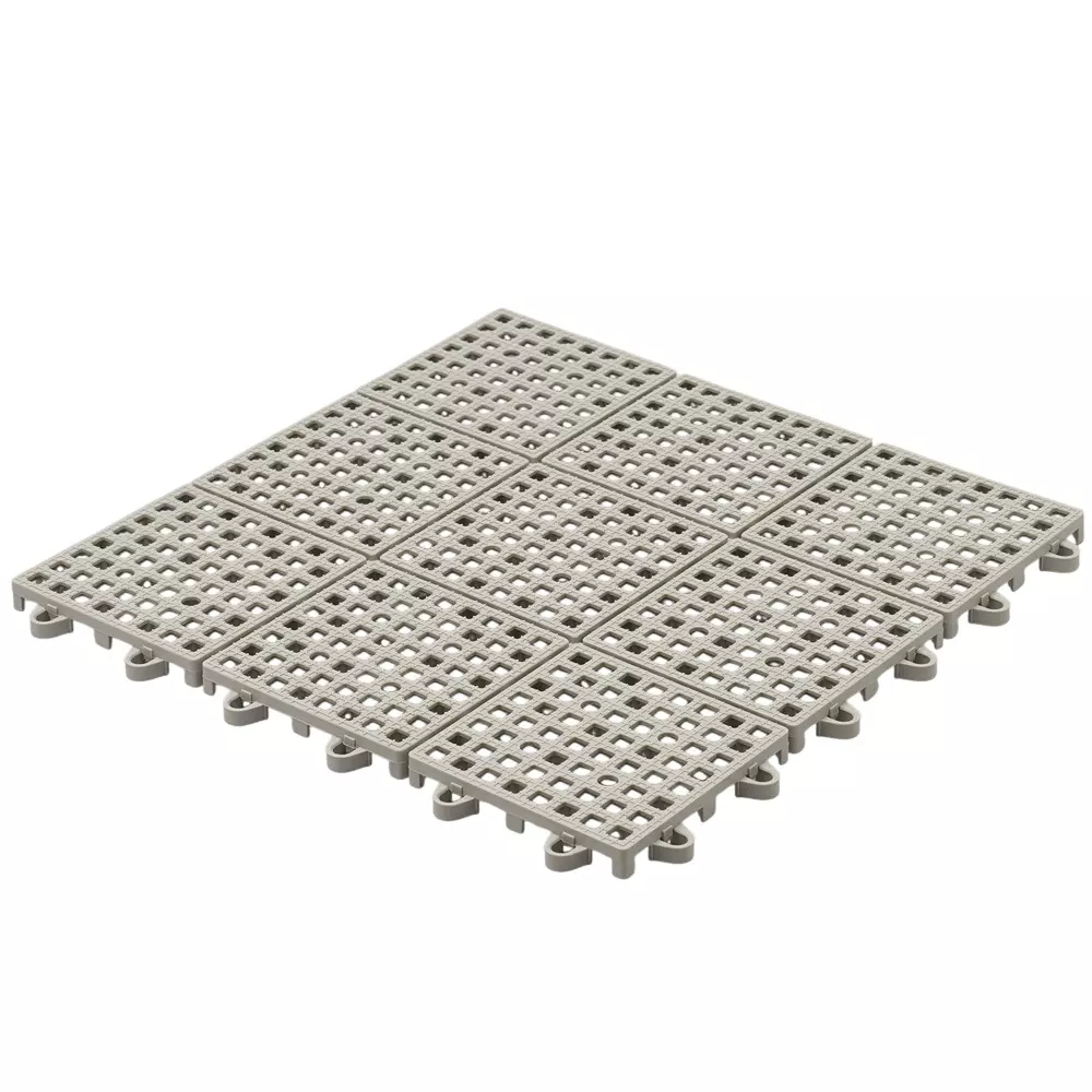 MonotaRO Joint Slats, Mesh Type Grey, 13 mm High Polyethylene 300x300x13 mm, 36210040 (Pack of 40 Pcs)