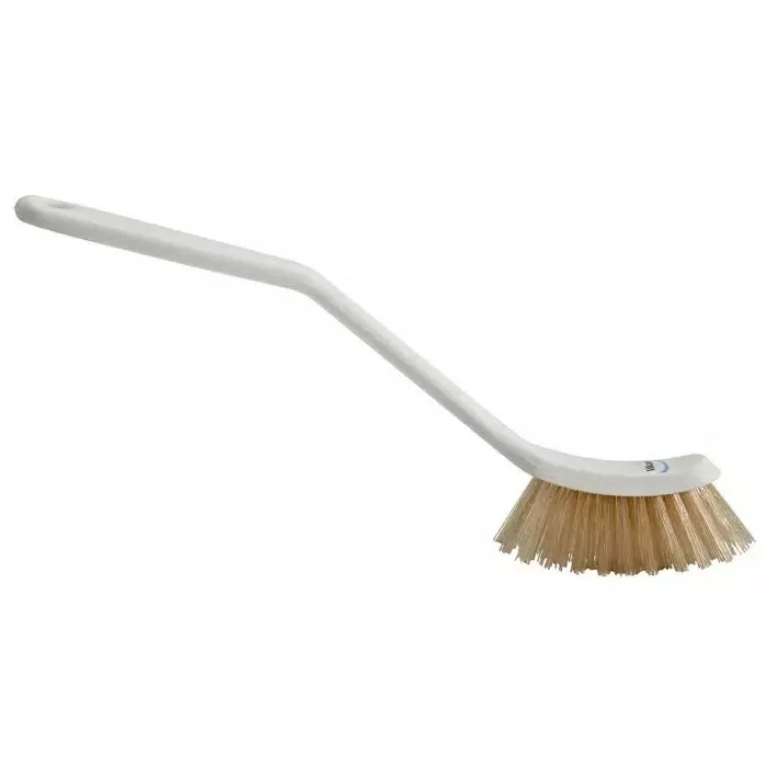 VIKAN Scrubbing Brush PET Hard 25 mm Bristle Length White, 42885