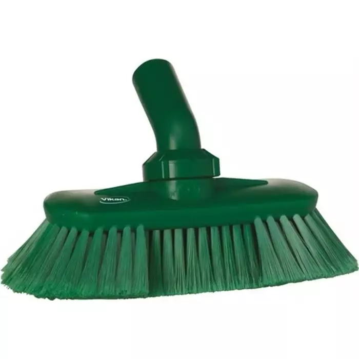 VIKAN Scrubbing Brush Polyester, Polypropylene & Stainless Steel Soft 44 mm Bristle Length Green, 70672