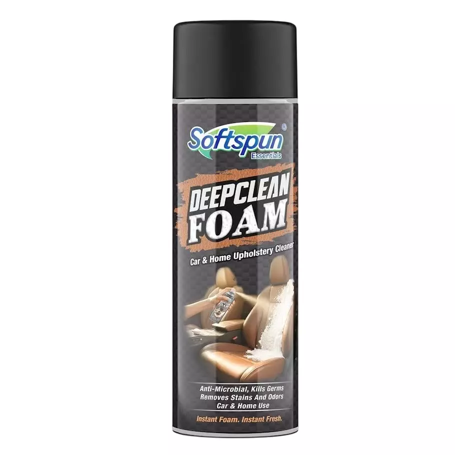 softspun Essentials Deep Cleaner Foam 500 ml Citrus Scent Non-Toxic For Car Upholstery & Leather, DC500-FM
