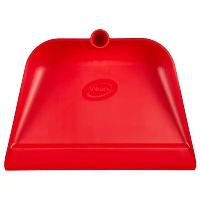 VIKAN Dust Pan Polypropylene Red with Anodised Aluminium Handle for Cleaning, 56624