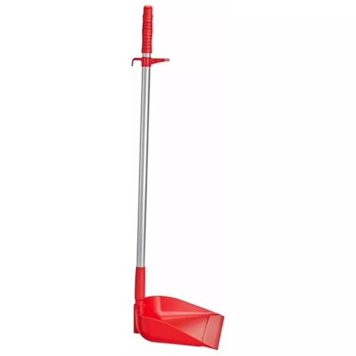 VIKAN Dust Pan Polypropylene Red with Anodised Aluminium Handle for Cleaning, 56624