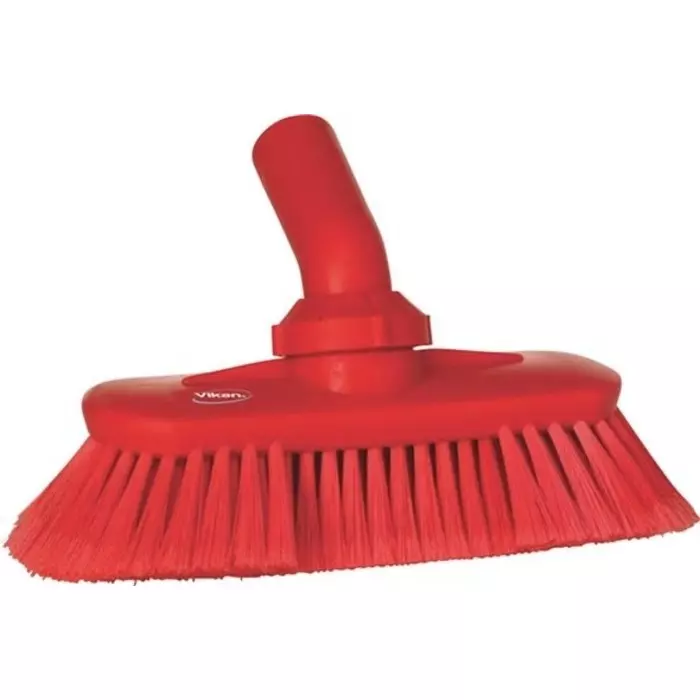 VIKAN Scrubbing Brush Polyester, Polypropylene & Stainless Steel Soft 44 mm Bristle Length Red, 70674
