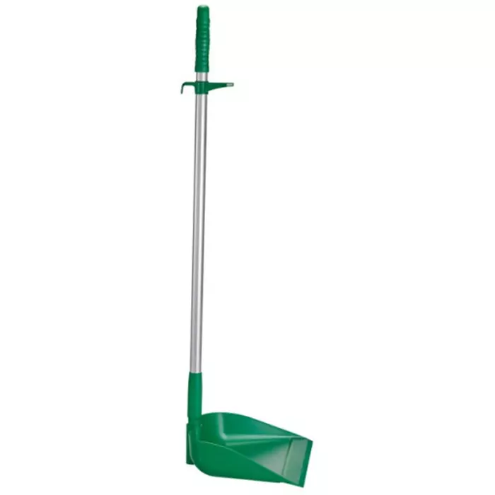 VIKAN Dust Pan Polypropylene Green with Anodised Aluminium Handle for Cleaning, 56622