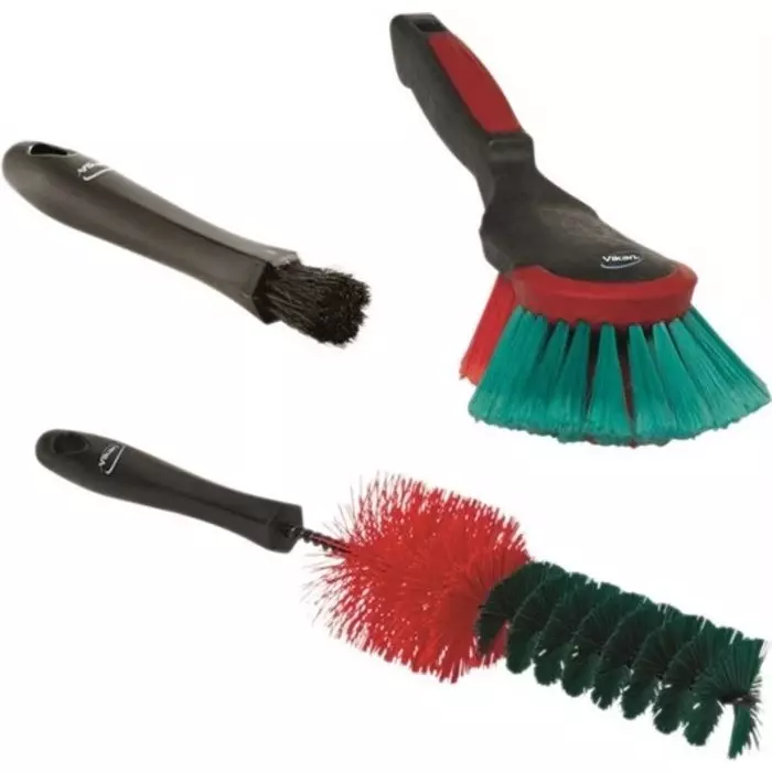 VIKAN Hand Brush Soft Polyester Bristles Black & Red 40 mm, 521152