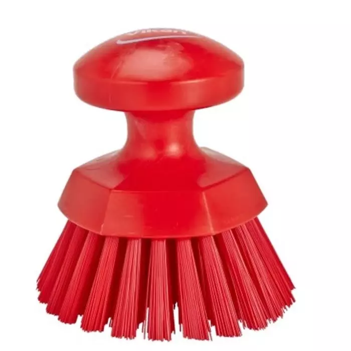 VIKAN Hand Brush Hard Polyester, Polypropylene & Stainless Steel Bristles Red 110 mm, 38854
