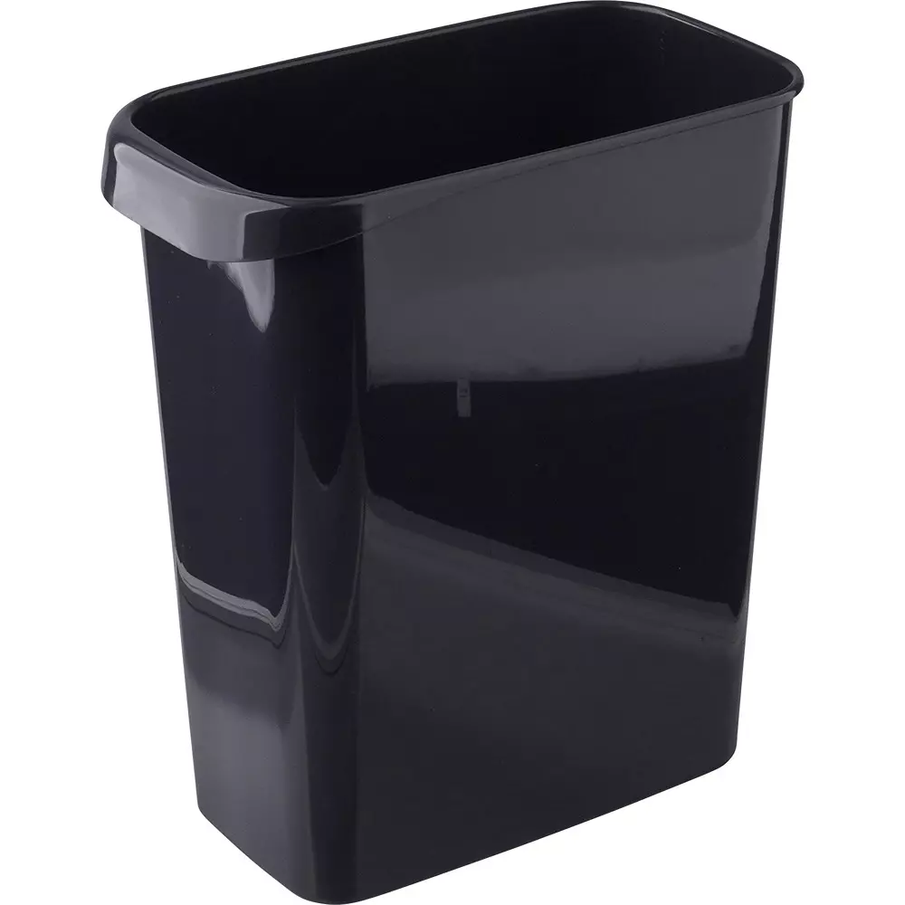 MonotaRO Wastebasket Square Type With Handle Black 304 mm Length, 50638517