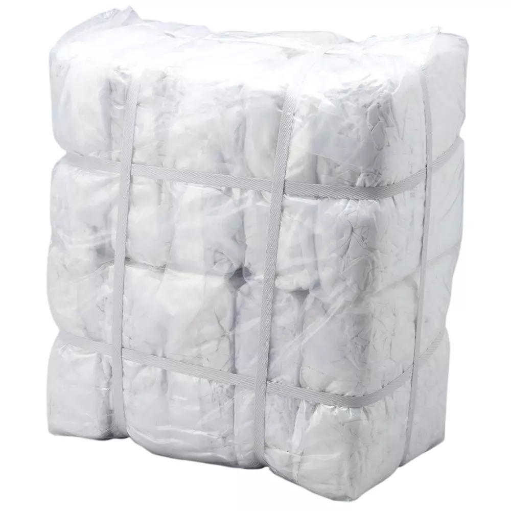 MonotaRO White Knitted Cloth, Individually Compressed Pack, Used Fabric, 10kg (Pack of 10 Kg)
