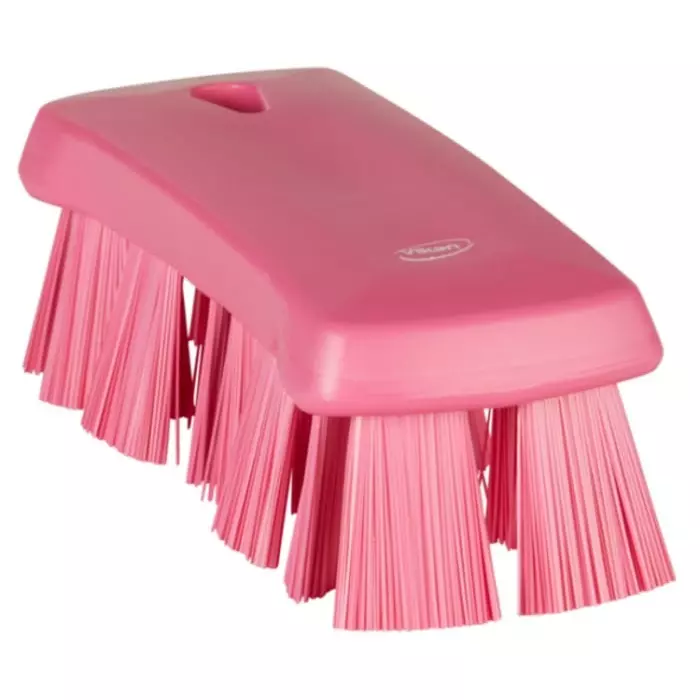 VIKAN Hand Brush Hard Polyester Bristles Pink 176 mm, 38911