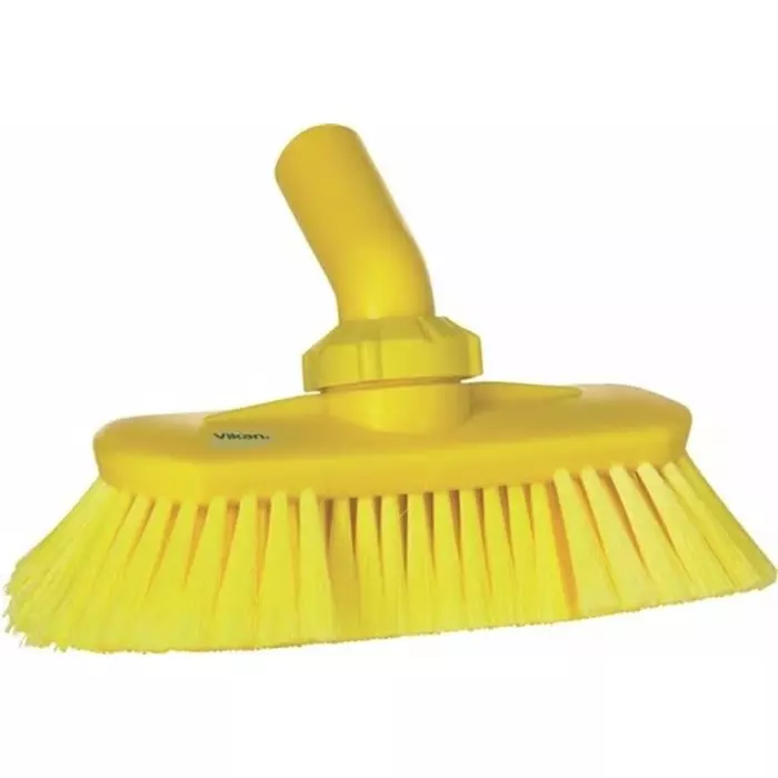 VIKAN Scrubbing Brush Polyester, Polypropylene & Stainless Steel Soft 44 mm Bristle Length Yellow, 70676